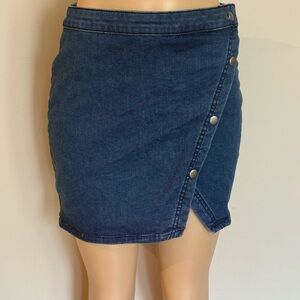 We The Free Asymmetrical Denim Mini Skirt